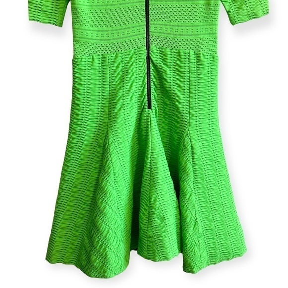 RAG & BONE Green Niki pointelle laddered-jersey fit and flare mini‎ dress SIZE 2 - Picture 6 of 15